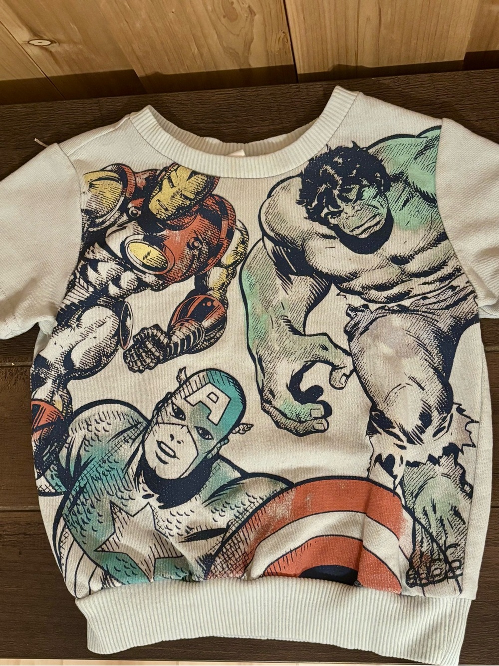 Marvel Kids Crewneck Sweatshirt - Light Blue with Red, Green, Blue Accents